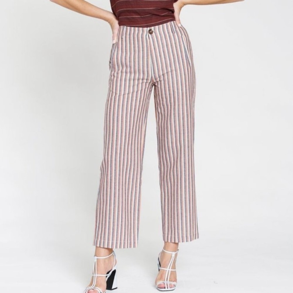 Anthropologie Striped Wide Leg Pants Size S